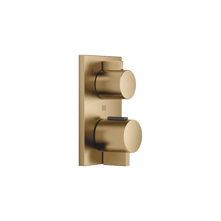Concealed thermostat with three function volume control - Brushed Dark Brass - 36 428 670-39 0010