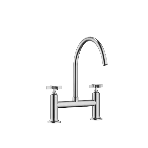 VAIA Zweiloch-Brückenbatterie für Spül-/ Profibrause - Chrom gebürstet (Edelstahl-Look) - 19 825 809-93