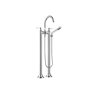 VAIA Two-hole tub mixer for freestanding installation with hand shower set - Chrome - 25 943 819-00