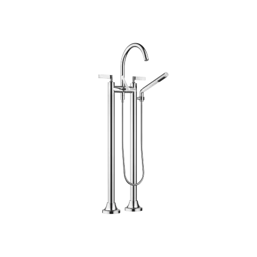 VAIA Two-hole bath mixer for free-standing assembly with hand shower set - Chrome - 25 943 819-00