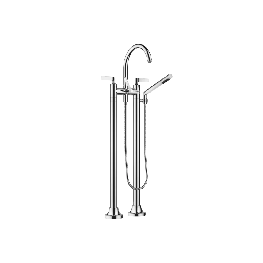 VAIA Two-hole bath mixer for free-standing assembly with hand shower set - Chrome - 25 943 819-00