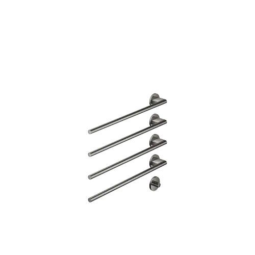 Towel warmer , 4-fold , projection left , with control element - Dark Chrome - Set containing 2 articles