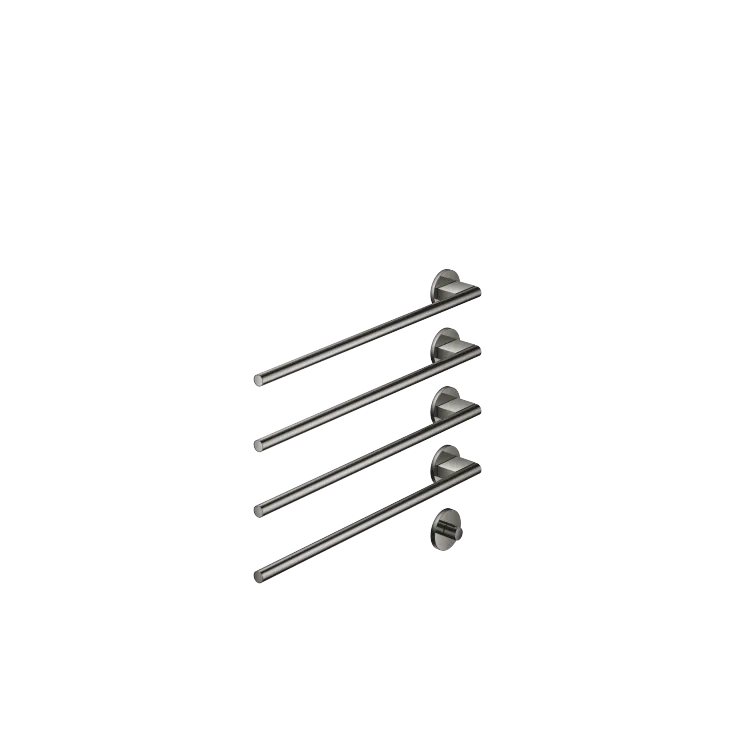 Handtuchwärmer , 4-fach , Ausladung links , mit Bedienelement - Dark Chrome - Set aus 2 Artikeln