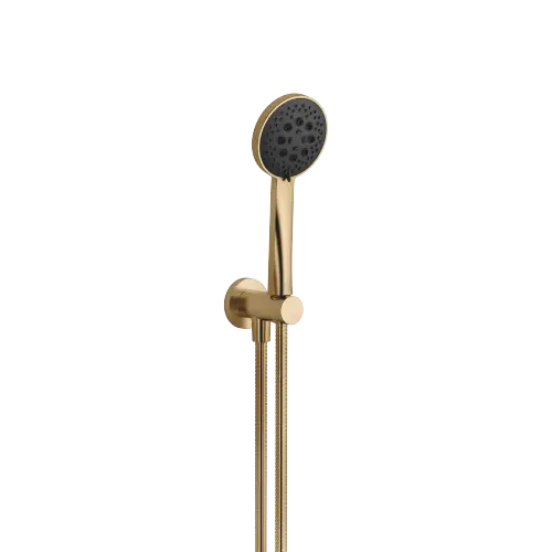 Hand shower set with integrated wall bracket - Brushed Dark Brass (PVD) - 27 813 660-39 0010