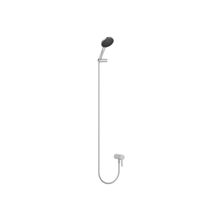 Wall Mounted Handheld Shower Holder with Integrated Hose Connection in Polished Chrome Finish