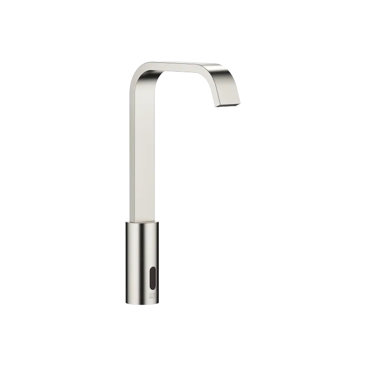 IMO Washstand fitting with electronic opening and closing function without pop-up waste - Brushed Platinum - 44 521 670-06