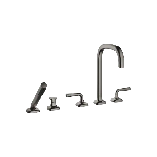 COYA Five-hole bath mixer for deck mounting with diverter - Brushed Dark Platinum - 27 522 414-99
