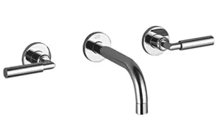 TARA Wall-mounted three-hole lavatory mixer without drain - Brushed Dark Bronze (PVD) - 36 712 882-43 0010