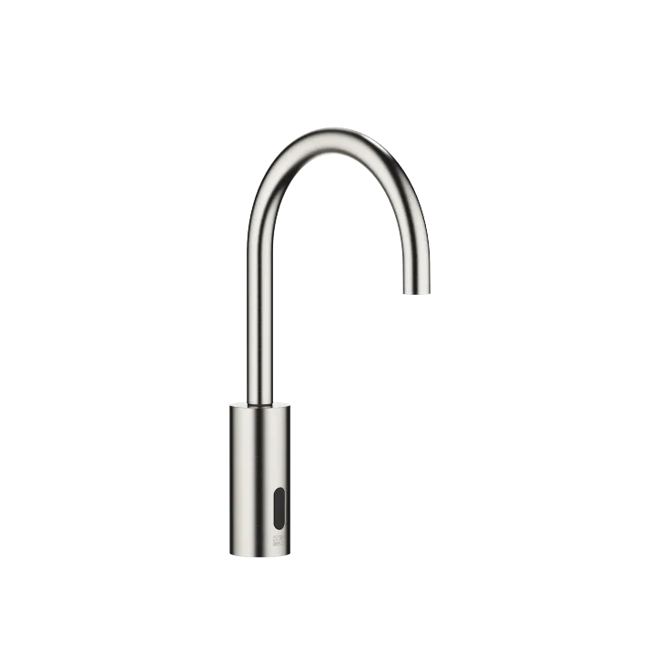 Washstand fitting with electronic opening and closing function without pop-up waste - Brushed Platinum - 44 521 660-06