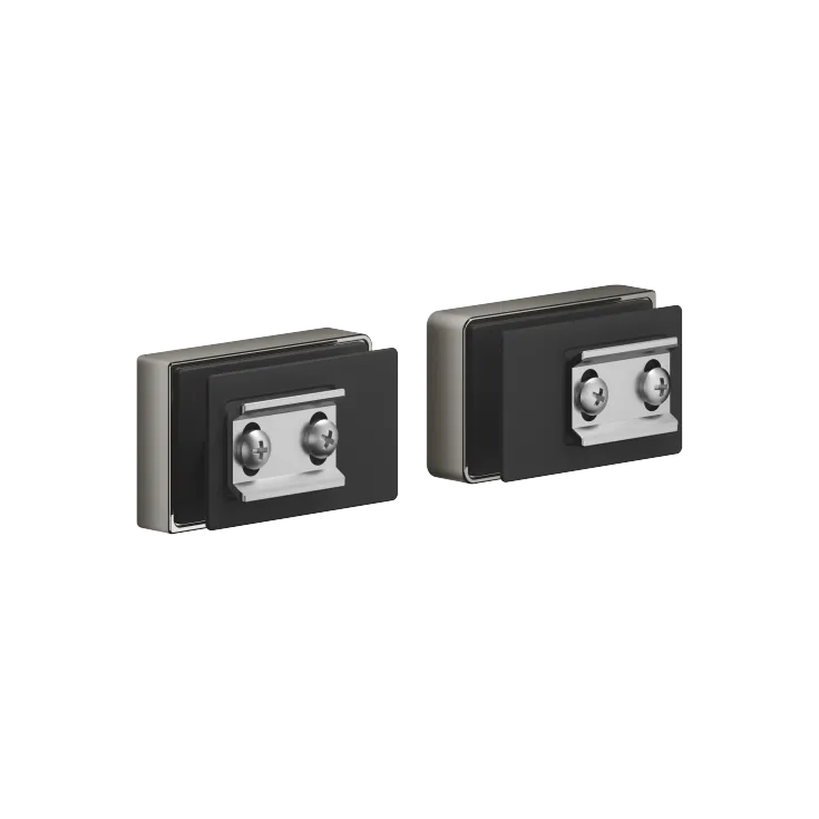 Attachment set for towel bar/tumbler mounting on one side with cover - Dark Chrome - 11 001 976-19