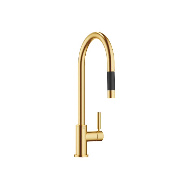 TARA Miscelatore monocomando ad estrazione Pull-down con funzione doccetta - Ottone spazzolato (Oro 23k) - 33 870 888-28