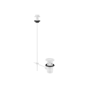 Ablaufgarnitur mit Zugknopf für Standmontage 1 1/4" - Weiß matt - 10 200 970-10