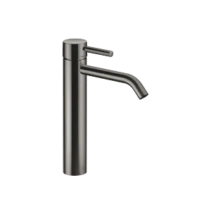 META Single-lever basin mixer with raised base without pop-up waste - Dark Chrome - 33 539 660-19