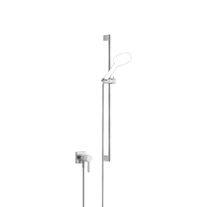 Mitigeur monocommande encastré avec raccord de douche intégré avec garniture de douche sans douchette - Chrome brossé - 36 013 970-93