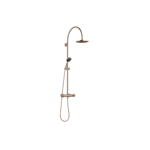 TARA Showerpipe with shower thermostat 220 mm - Brushed Bronze (PVD) - Set containing 2 articles