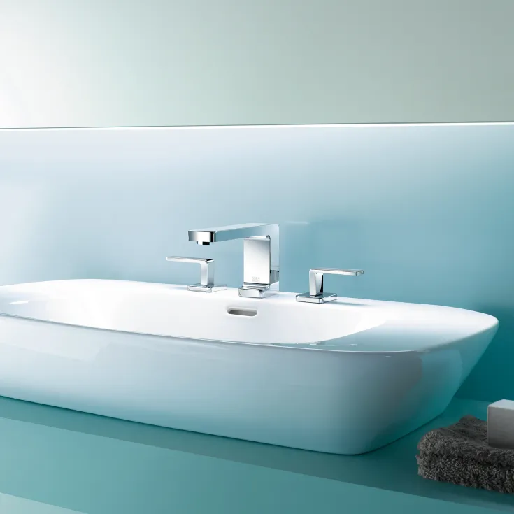 LULU Three-hole basin mixer with pop-up waste - Chrome - 20 713 710-00