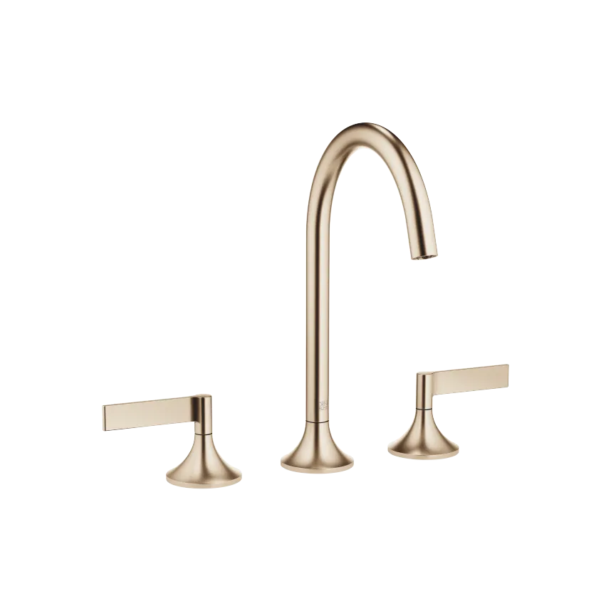 VAIA Three-hole basin mixer with pop-up waste - Brushed Champagne (22kt Gold) - 20 713 819-46