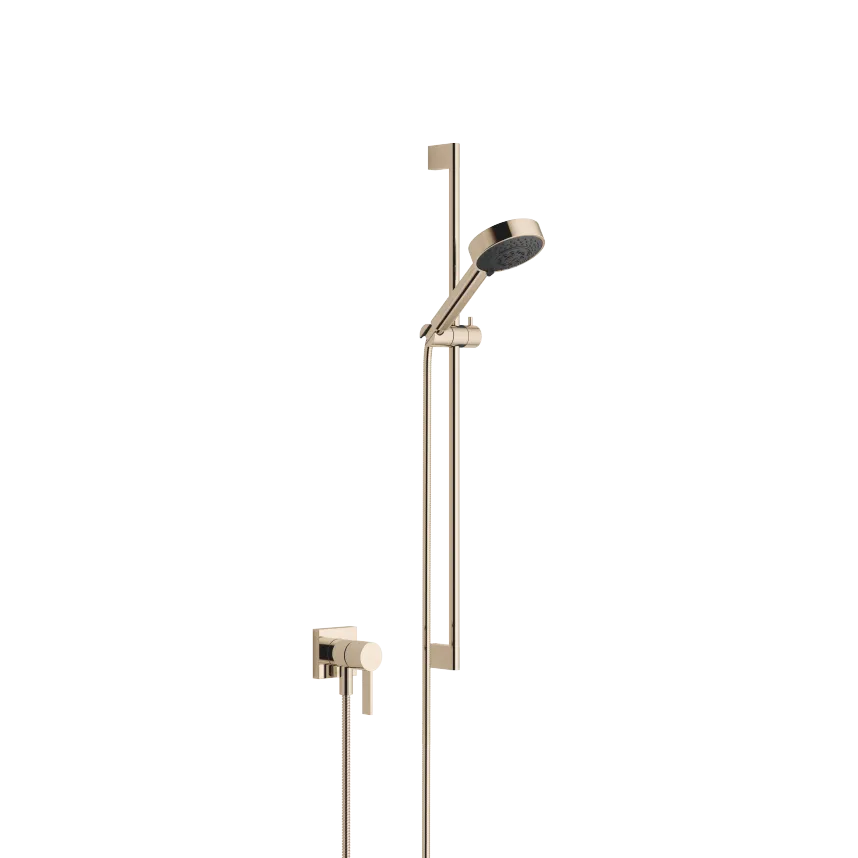 Concealed single-lever mixer with integrated shower connection with shower set - Champagne (22kt Gold) - Set containing 2 articles