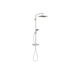 SYMETRICS Showerpipe con termostato de ducha - Platino cepillado - Set que contiene 2 artículos