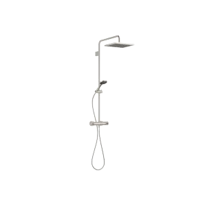 SYMETRICS Showerpipe con termostato doccia - Platinato spazzolato - Set contenente 2 articoli