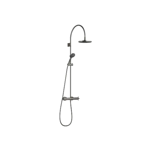 TARA Showerpipe-Anwendung mit Brause-Thermostat FlowReduce 220 mm - Dark Chrome - Set aus 2 Artikeln