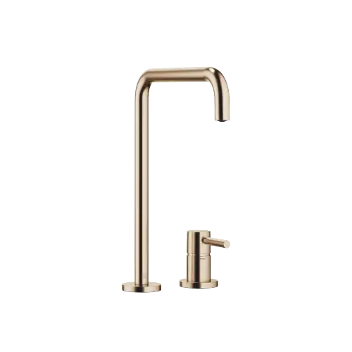 META SQUARE Two-hole mixer with individual flanges - Brushed Champagne (22kt Gold) - 32 815 861-46 0010