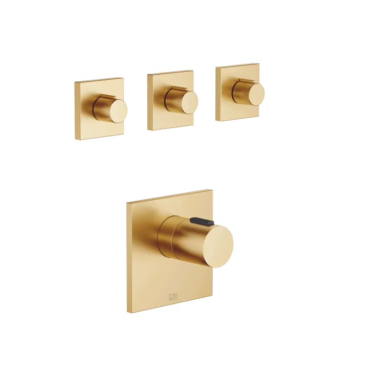 IMO xTOOL Thermostat module with 3 valves - Brushed Durabrass (23kt Gold) - Set containing 4 articles