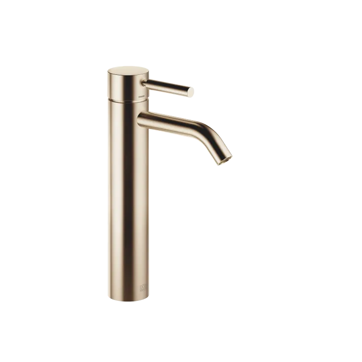 META Single-lever basin mixer with raised base without pop-up waste - Brushed Champagne (22kt Gold) - 33 537 660-46 0010
