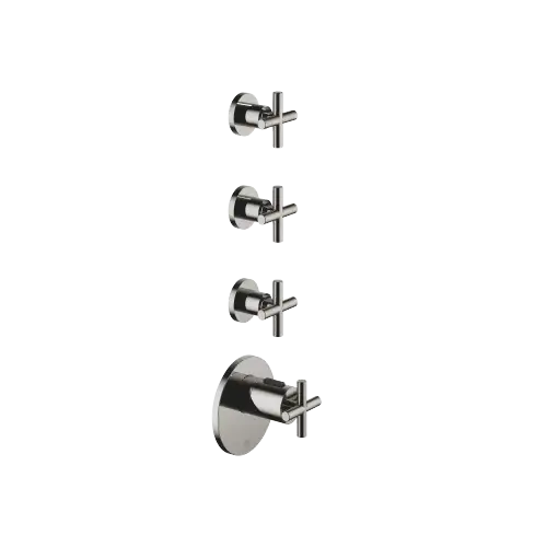TARA xTOOL Thermostat module with 3 valves - Dark Chrome - Set containing 4 articles