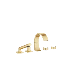 CYO Five-hole bath mixer for bath rim or tile edge installation - Brushed Durabrass (23kt Gold) - 27 523 811-28