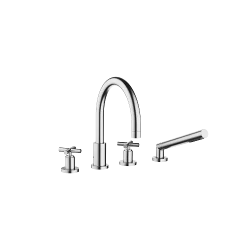 TARA Bath shower set for bath rim or tile edge installation - Brushed Chrome - 27 512 892-93