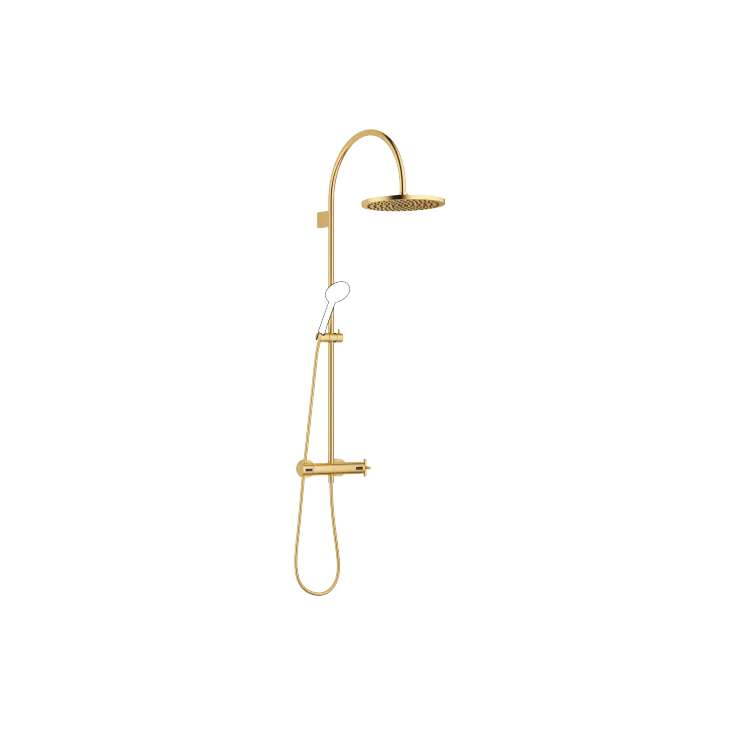 TARA Showerpipe mit Brause-Thermostat ohne Handbrause 300 mm - Messing gebürstet (23kt Gold) - 34 460 892-28