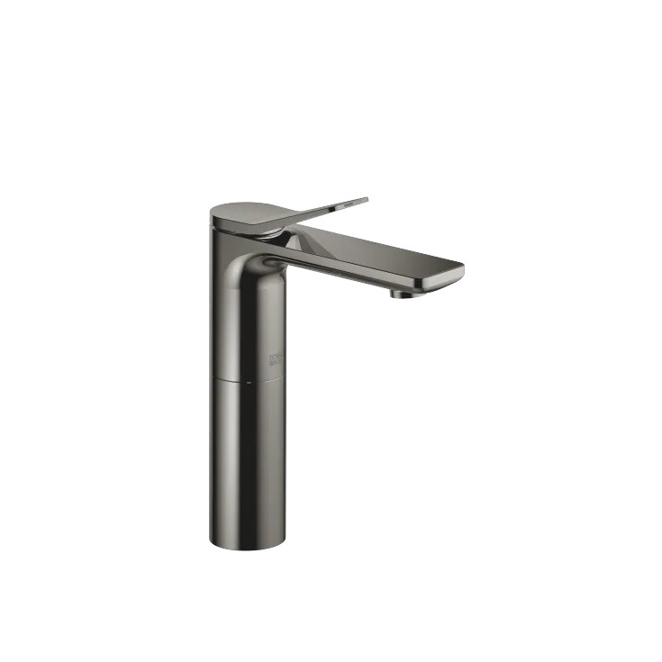 LISSÉ Single-lever basin mixer with raised base without pop-up waste - Dark Chrome - 33 526 845-19
