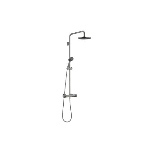 Showerpipe Application with shower thermostat 220 mm - Brushed Dark Platinum - Set containing 2 articles