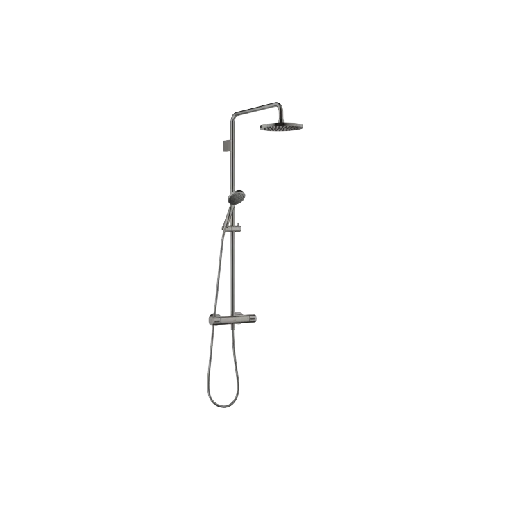 Shower Pipe mit Brause-Thermostat - Dark Platinum gebürstet - Set aus 2 Artikeln