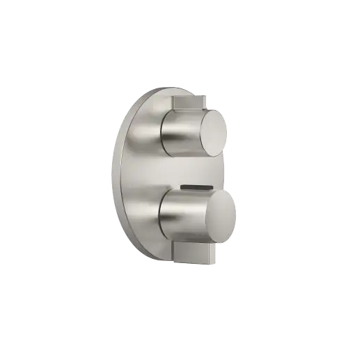 Thermostat à encastrer avec réglage de débit et robinet d'arrêt intégré - Platine brossé - 36 425 970-06 0010