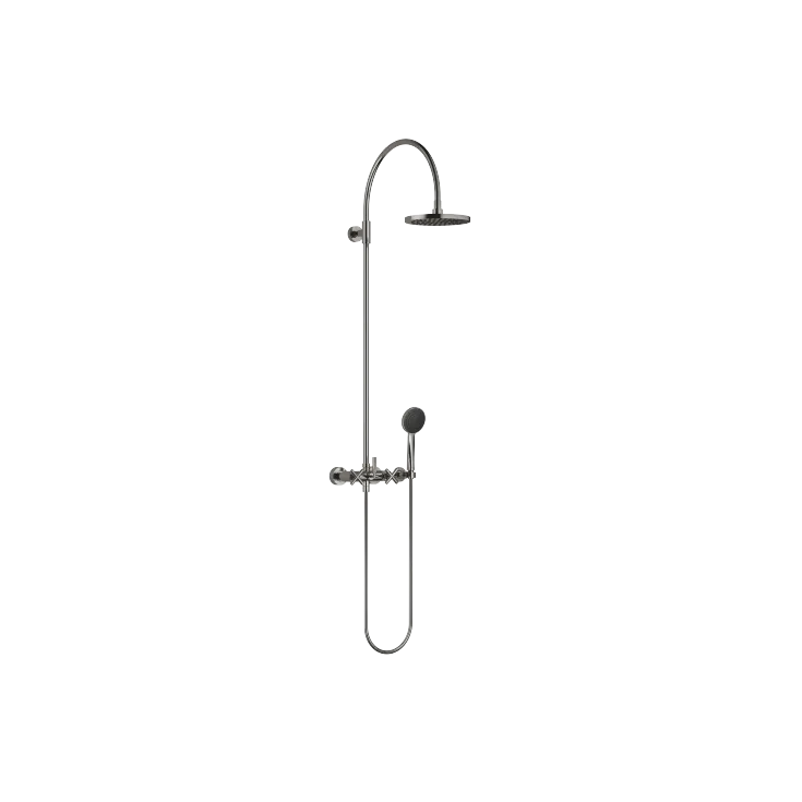 TARA Showerpipe con miscelatore doccia 220 mm - Dark Chrome - Set contenente 2 articoli