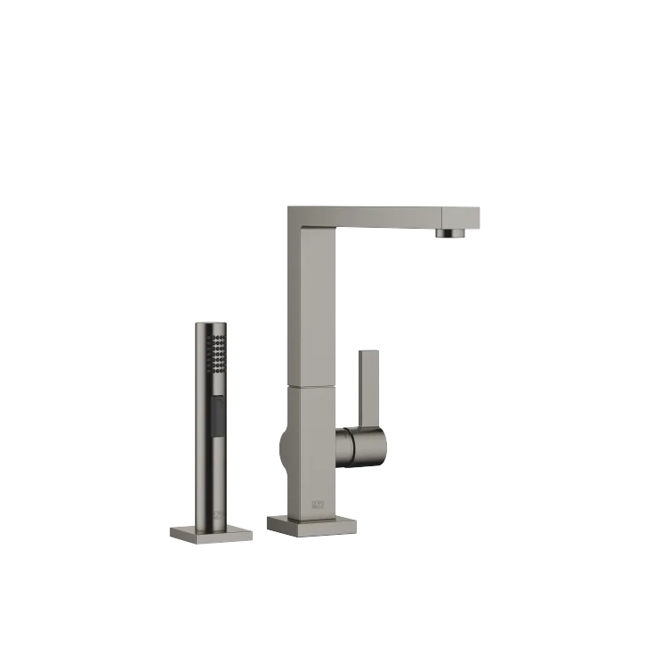 LOT Single-lever mixer with side spray set - Brushed Dark Platinum - Set containing 2 articles