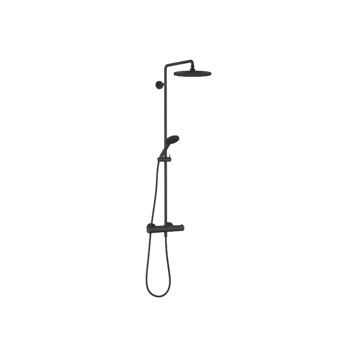 Showerpipe with shower thermostat - Soft Black - 34 459 832-69