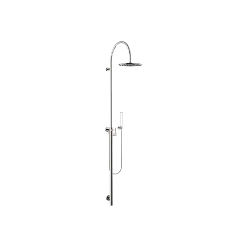 Shower system with single-lever shower mixer without hand shower FlowReduce - Platinum - 26 025 661-08