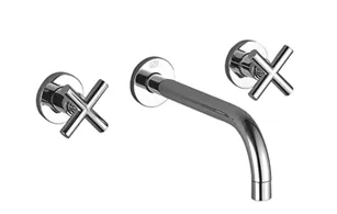 TARA Wall-mounted three-hole lavatory mixer without drain - Brushed Dark Bronze (PVD) - 36 717 892-43 0010