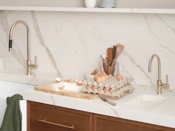 Dornbracht tara designserie pulldown inspiration kueche kuechenarmatur champagne gebuerstet