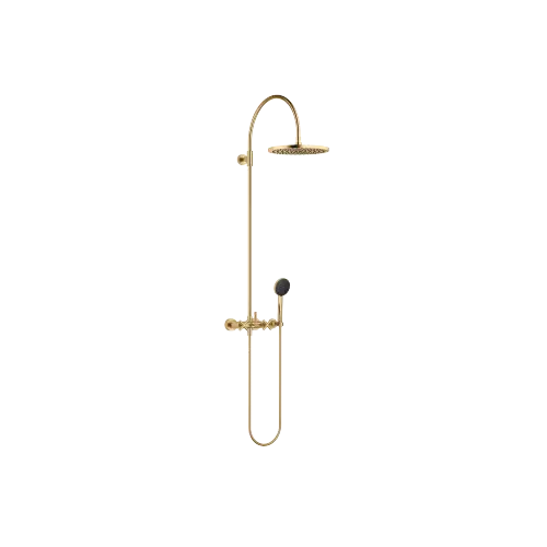 TARA Application Showerpipe avec mélangeur de douche 300 mm - Laiton brossé (Or 23cts) - Set contenant 2 articles