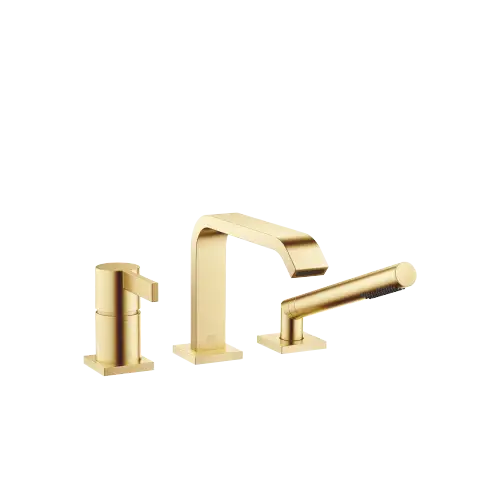 IMO Three-hole single-lever bath mixer for bath rim or tile edge installation - Brushed Gold (PVD) - 27 412 670-37