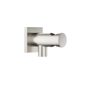 Codo de conexión a pared con soporte de ducha integrado - Platino cepillado - 28 490 970-06