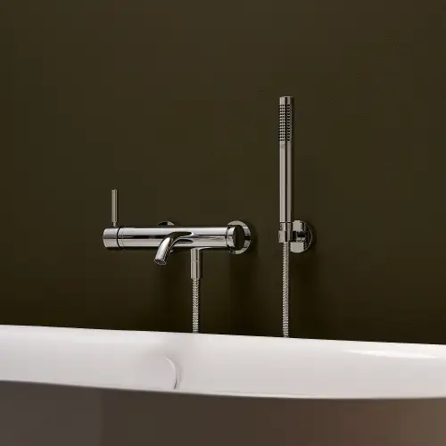 META Miscelatore monocomando vasca per montaggio a muro con doccetta e flessibile - Cromato - 33 233 660-00