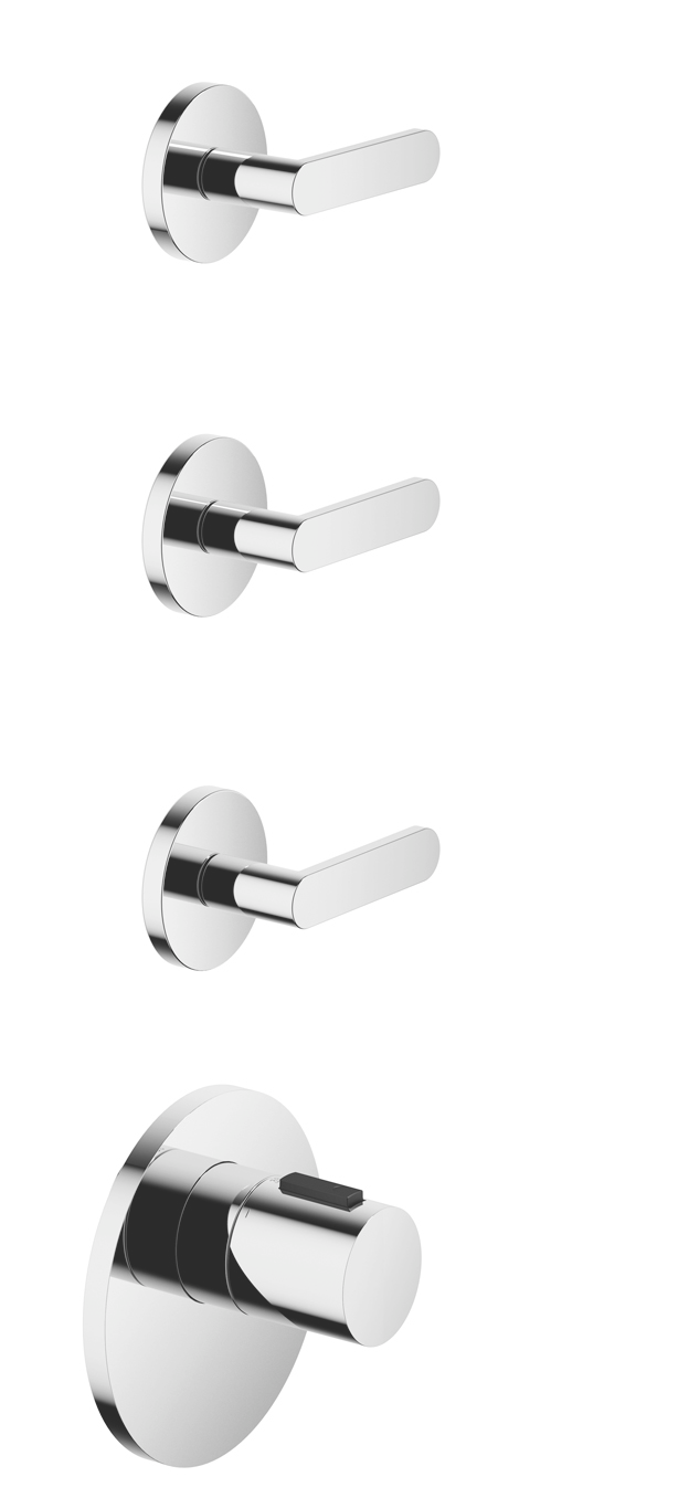 META Chrome Shower faucets: xTOOL Thermostat module with 3 valves
