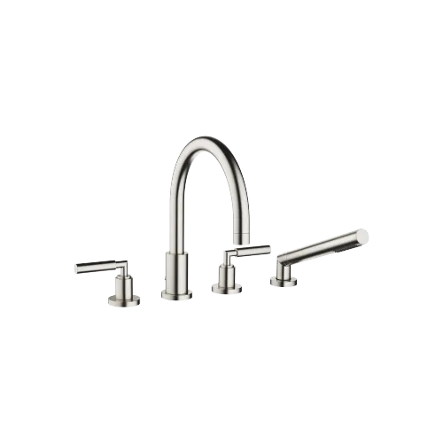 TARA Bath shower set for bath rim or tile edge installation - Brushed Platinum - 27 512 882-06