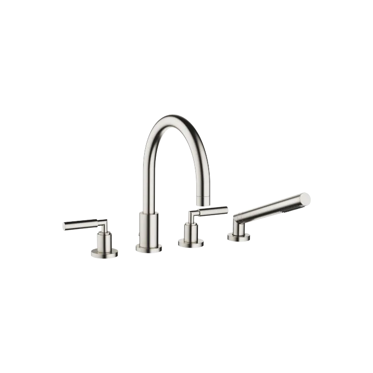 TARA Bath shower set for bath rim or tile edge installation - Brushed Platinum - 27 512 882-06