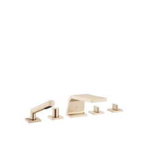 CL.1 Five-hole bath mixer for deck mounting with diverter - Brushed Champagne (22kt Gold) - Set containing 5 articles